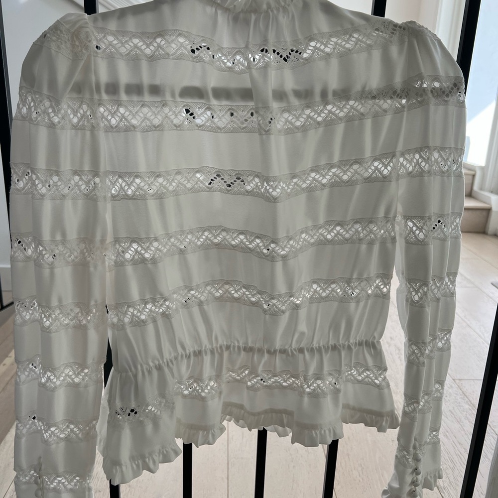 The Kooples White Lace Insert Blouse View 5